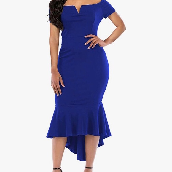 Blue cocktail evening dress - Picture 3 of 3